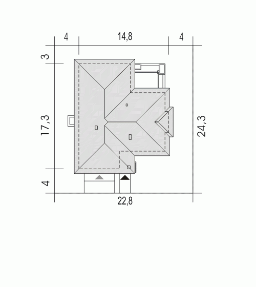 Rzut projektu Mikołaj z garażem 2st. - Usytuowanie na działce
