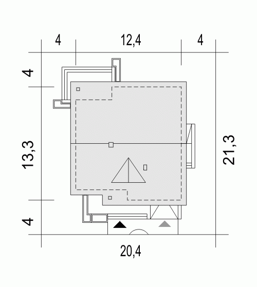 Rzut projektu Alf z garażem - Usytuowanie na działce