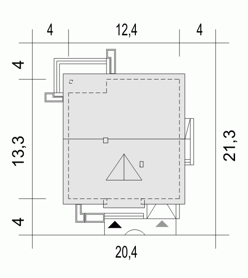 Rzut projektu Alf II z garażem - Usytuowanie na działce