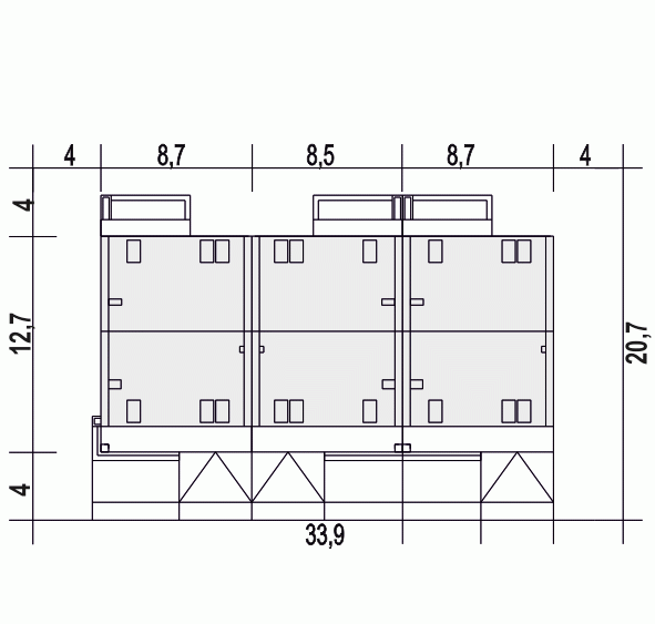 Rzut projektu Mazurek III szeregówka z garażem - Usytuowanie na działce