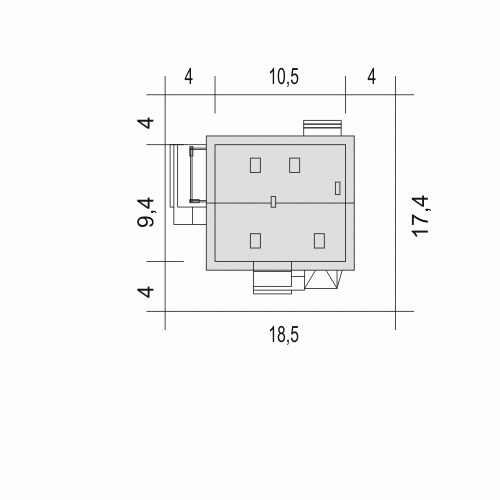 Rzut projektu Monika z garażem - Usytuowanie na działce