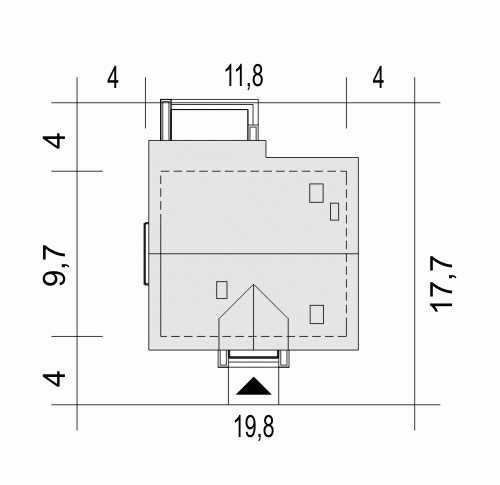Rzut projektu Daria B - Usytuowanie na działce
