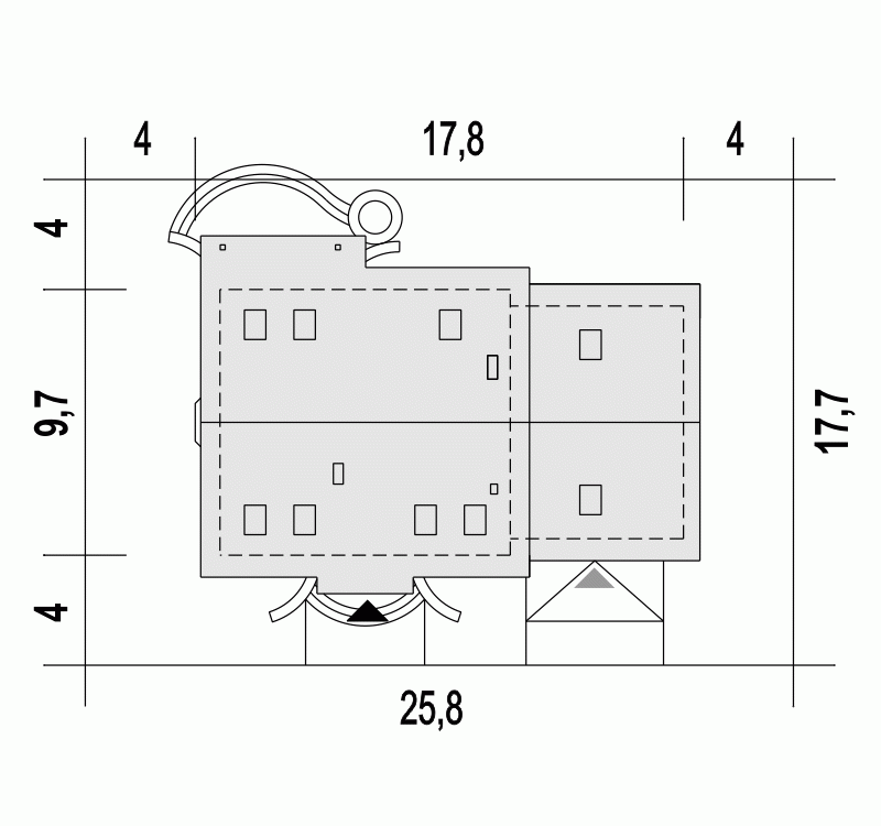 Rzut projektu Dom Dla Ciebie 2 W2 A1 z garażem 2st. - Usytuowanie na działce