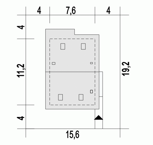 Rzut projektu Głuszec B - Usytuowanie na działce