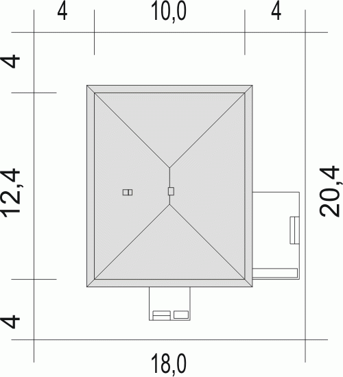 Rzut projektu Bogna - Usytuowanie na działce