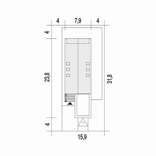 Rzut projektu Wygodny z garażem - Usytuowanie na działce