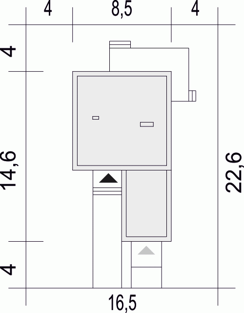Rzut projektu Egon II z garażem - Usytuowanie na działce