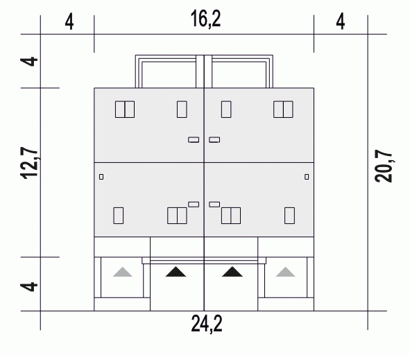 Rzut projektu Mazurek BL2 z garażem - Usytuowanie na działce