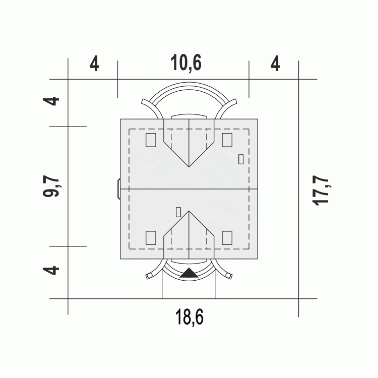 Rzut projektu Dom Dla Ciebie 3 B1 - Usytuowanie na działce