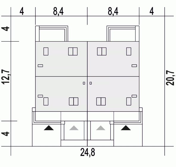 Rzut projektu Mazurek II BL1 z garażem - Usytuowanie na działce