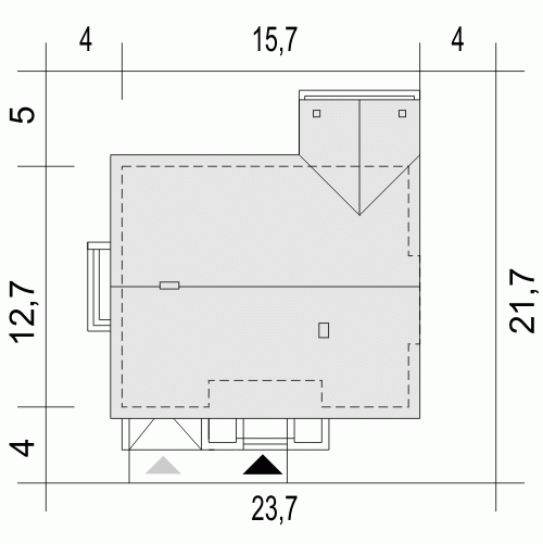 Rzut projektu Aron A1 z garażem - Usytuowanie na działce