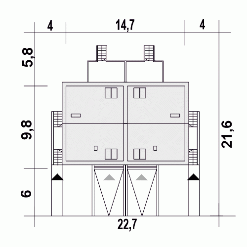 Rzut projektu Grab A-BL1 z garażem - Usytuowanie na działce