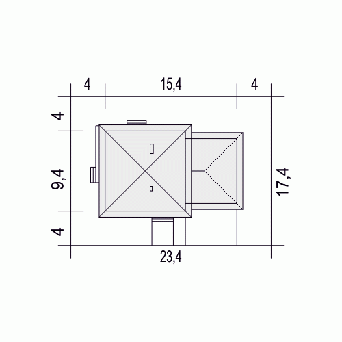 Rzut projektu Tadeusz z garażem 2st - Usytuowanie na działce