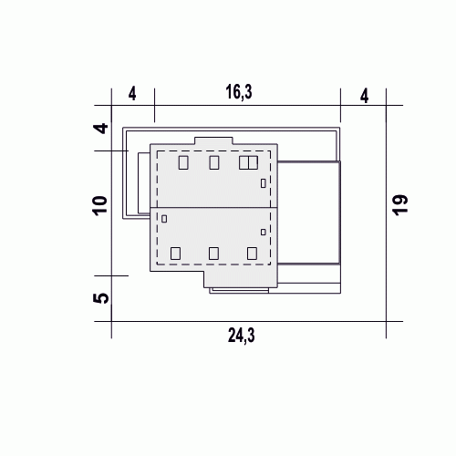 Rzut projektu Strzyżyk II A1 z garażem 2st. - Usytuowanie na działce
