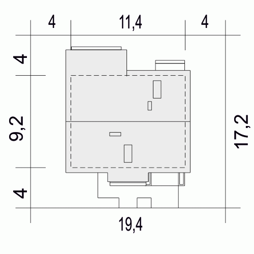 Rzut projektu Iga styl z garażem - Usytuowanie na działce