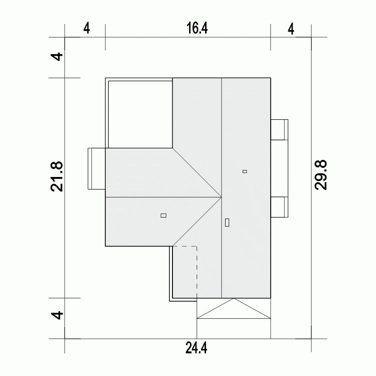 Rzut projektu Magnetyt II z garażem 2st. - Usytuowanie na działce