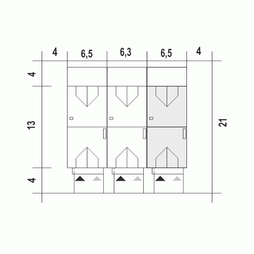 Rzut projektu Jukka A1-SZP z garażem - Usytuowanie na działce