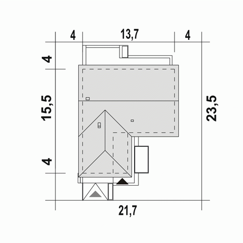Rzut projektu Kaja z garażem - Usytuowanie na działce