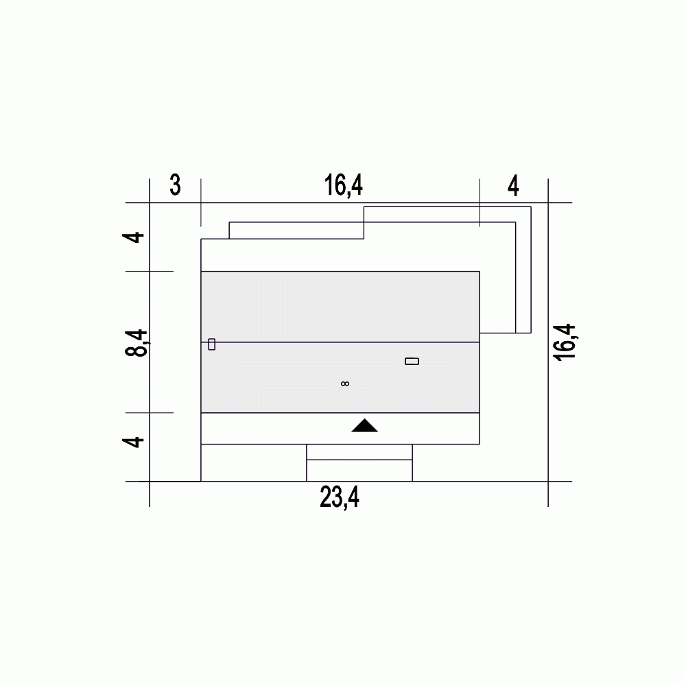 Rzut projektu Żurawinka II B - Usytuowanie na działce