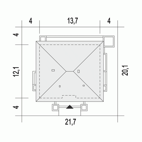 Rzut projektu Klara - Usytuowanie na działce