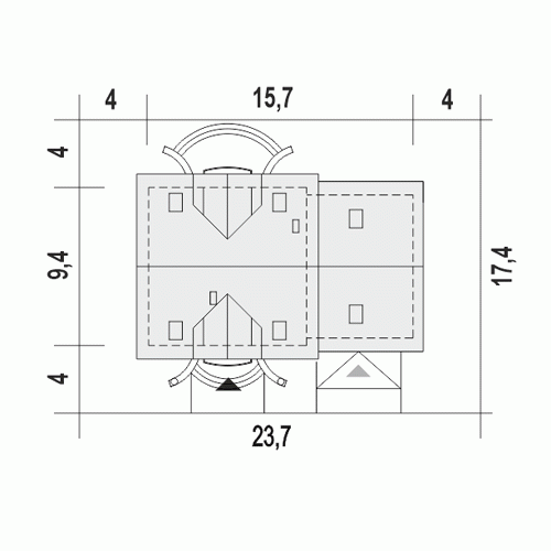 Rzut projektu Dom Dla Ciebie 5 A3 z garażem 2st. - Usytuowanie na działce