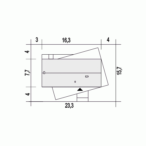 Rzut projektu Żurawinka B - Usytuowanie na działce