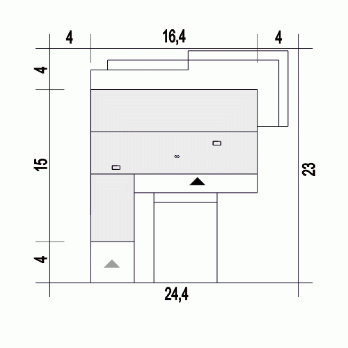 Rzut projektu Żurawinka II A1 z garażem - Usytuowanie na działce