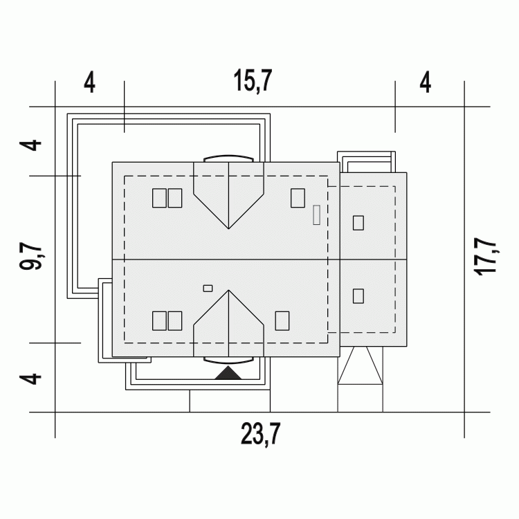 Rzut projektu Dom Dla Ciebie 10 z garażem - Usytuowanie na działce