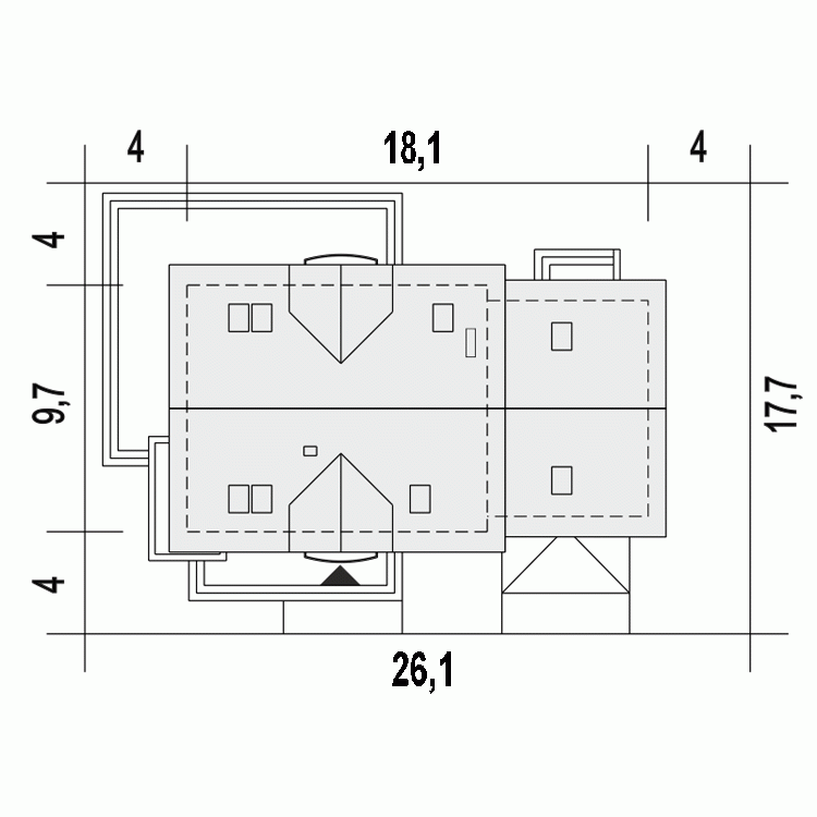 Rzut projektu Dom Dla Ciebie 10 A1 z garażem 2st. - Usytuowanie na działce