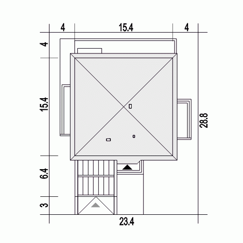 Rzut projektu Czarnuszka wiata z wiatą - Usytuowanie na działce