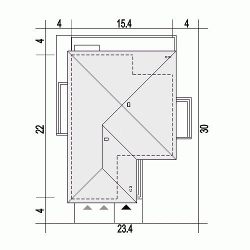 Rzut projektu Czarnuszka garaż - Usytuowanie na działce