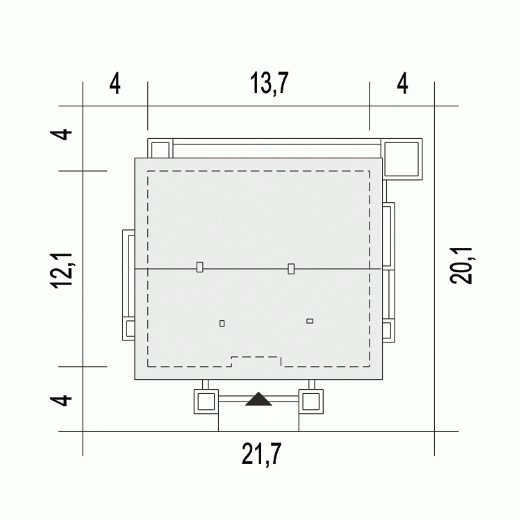 Rzut projektu Klara B1 - Usytuowanie na działce