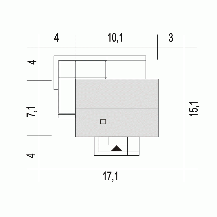 Rzut projektu Karmelek - Usytuowanie na działce