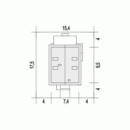 Rzut projektu Kiwi - Usytuowanie na działce