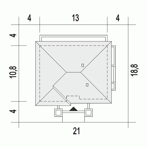 Rzut projektu Klara VI - Usytuowanie na działce