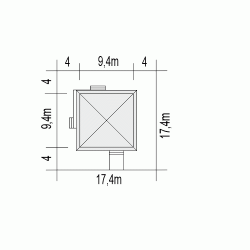 Rzut projektu Tadeusz III - Usytuowanie na działce