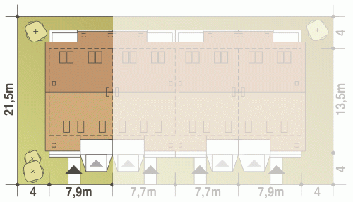 Rzut projektu Norbert A-SZL z garażem - Usytuowanie na działce