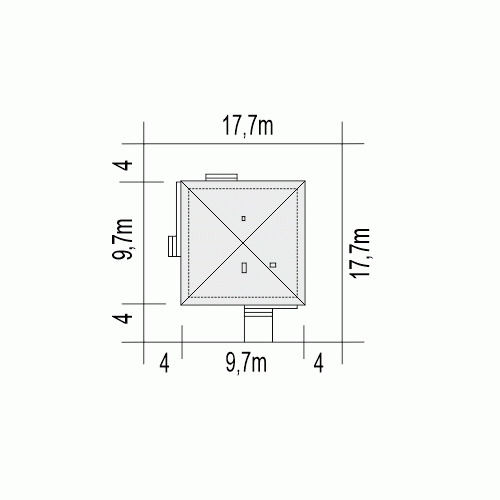 Rzut projektu Tadeusz IV - Usytuowanie na działce