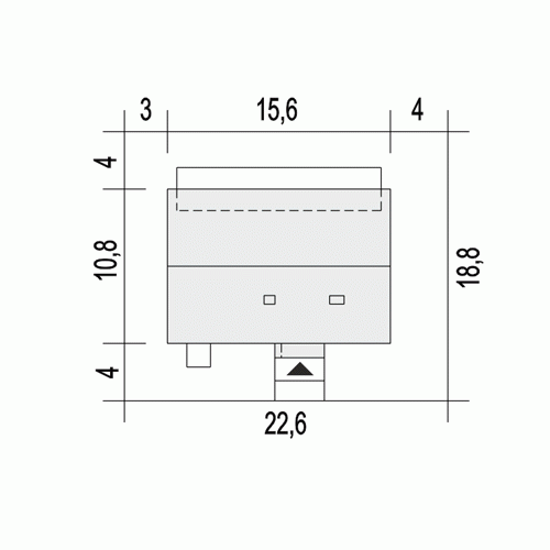 Rzut projektu Hyzop III - Usytuowanie na działce