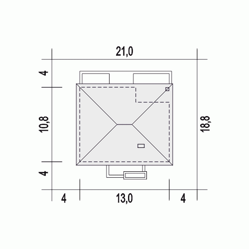 Rzut projektu Topaz - Usytuowanie na działce