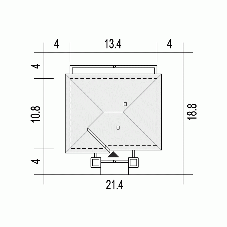 Rzut projektu Klara VI B2 - Usytuowanie na działce