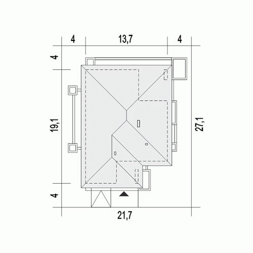 Rzut projektu Klara V z garażem - Usytuowanie na działce