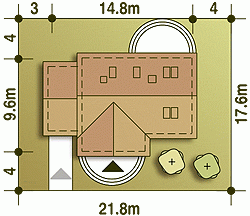 Rzut projektu Drozd z garażem - Usytuowanie na działce