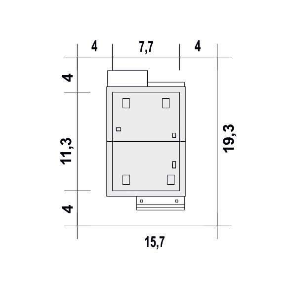 Rzut projektu Agat II B - Usytuowanie na działce