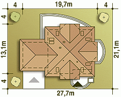 Rzut projektu Dzierlatka III z garażem 2st. - Usytuowanie na działce