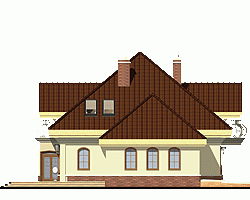 Rzut projektu Dzierlatka III z G1 z garażem - Elewacja