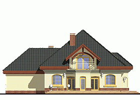 Rzut projektu Dzierlatka V z G2 z garażem 2st. - Elewacja