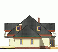 Rzut projektu Dzierlatka V z G2 z garażem 2st. - Elewacja