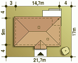 Rzut projektu Filipek bez garażu - Usytuowanie na działce