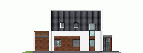 Rzut projektu Rumcajs z garażem - Elewacja